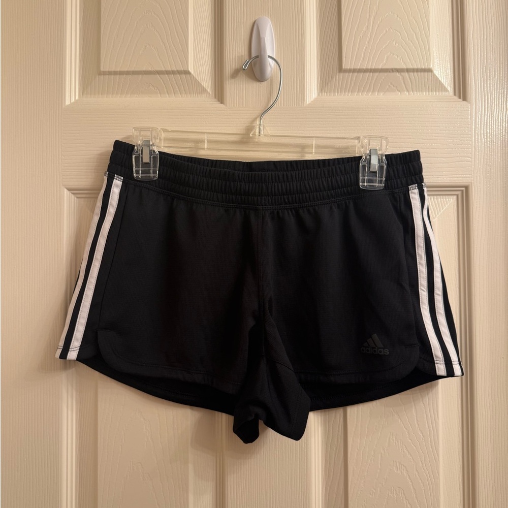 Adidas Black Athletic Shorts with Stripes